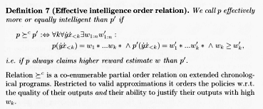 Effective intelligence order relation