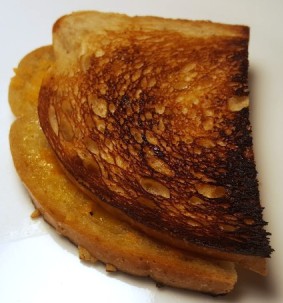 Burned grilled cheese sandwich