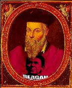 Nostradamus wearing Reagan T-shirt