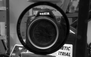 IR camera photographing a hot mirror