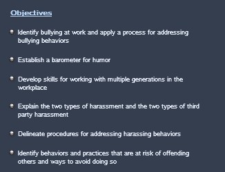 Screenshot of harassment seminar