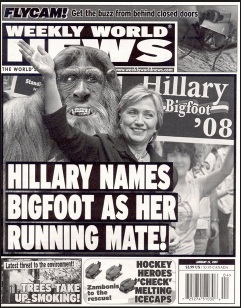 Hillary names bigfoot as running mate