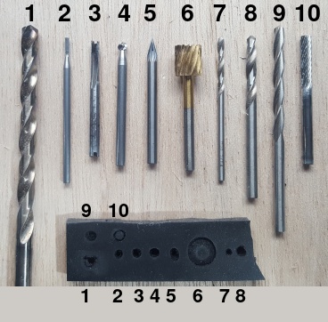 Drill bits for rubber