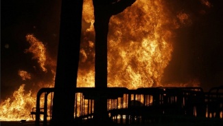 Fire at the Berkeley 2017 student riots