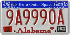 Alabama License Plate