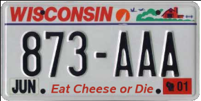 Wisconsin License Plate