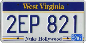 West Virginia License Plate