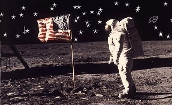 Neil Armstrong on the moon