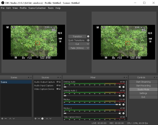 OBS screenshot from DSLR camera