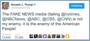 Trump tweet about fake news
