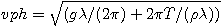 vph = sqrt(g?lambda / (2?pi) + 2?pi?T / (rho?lambda))