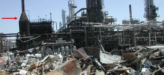 Texas City blowdown drum and trailer wreckage